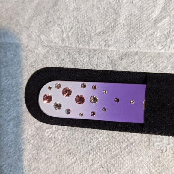 🆕7.5" Purple & White Czech Crystal Nail File W/BEAUTIFUL PURPLE & CLEAR SWA… - Picture 4 of 6
